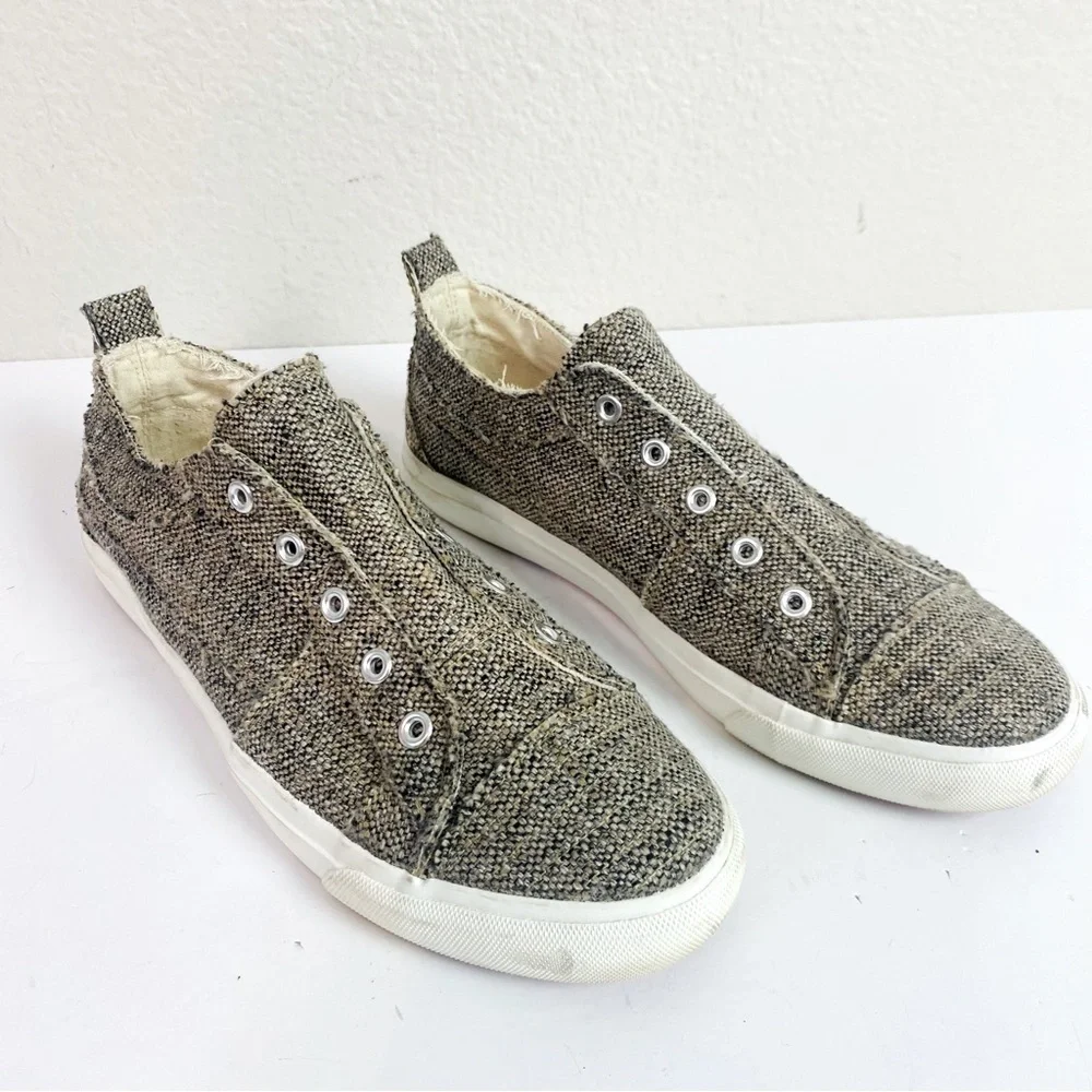 Corkys Babalu Grey Tweed Slip On Sneakers Size 11